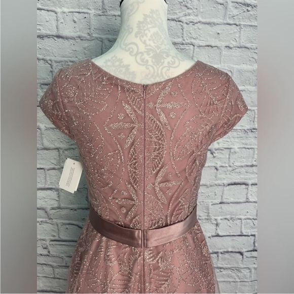 JULES AND CLEO Cap Sleeve Glitter Floral Tulle A-Line size 8 - Picture 8 of 9